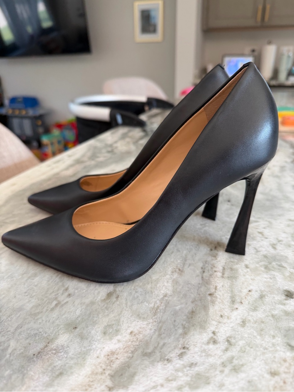 Marc Fisher Black Pointed-Toe High Heels